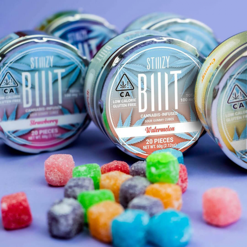 STIIIZY BIIIT Watermelon Sour Gummy Cubes 1 STIIIZY BIIIT Watermelon Sour Gummy Cubes